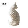 Matte Frosted Statue for Bedroom 3D Printed Cat Sculpture, Modern Style Statue, Black Creative Desktop Accessories Study And White PLA Ornament