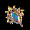 Decorations, Luxury Simple Geometric Colorful Large Water Diamond Rings, Light Luxury Feng Shui Diamond Ring Jewelry