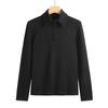 Women's Trendy T-shirt Lapel Cotton Comfortable Inner Wear Fashionable Women's Long-sleeved T-shirt Bottoming Shirt Slim Fit Top