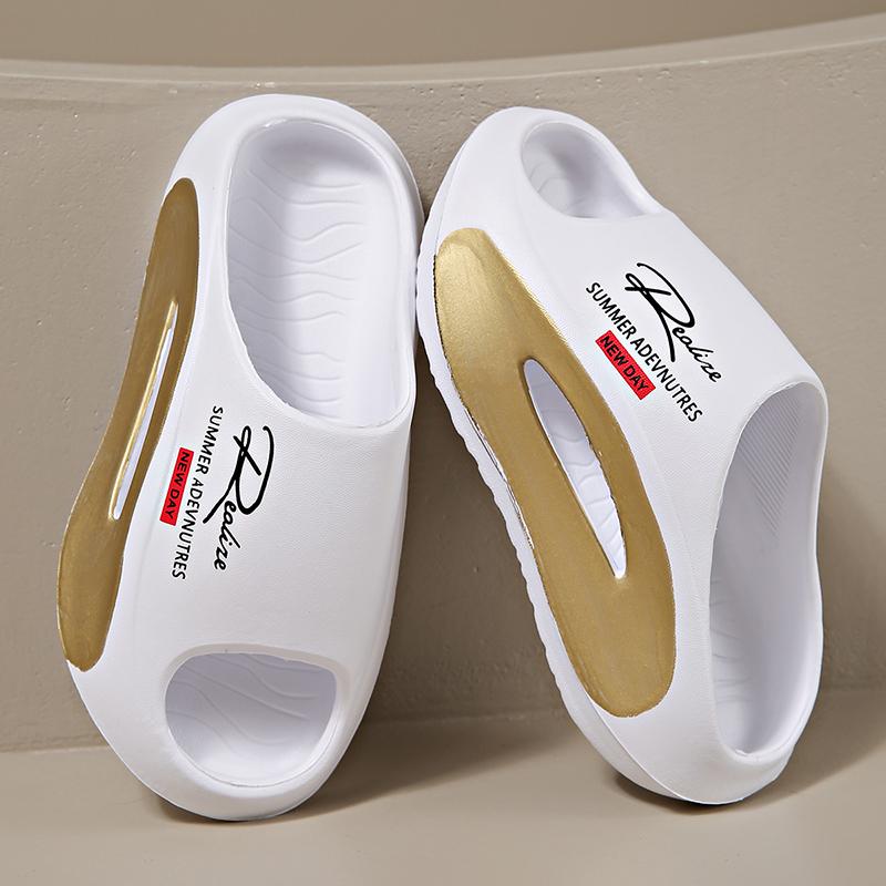 New Men Slide Shoes Women Shoes Summertime Beach Slide Shoes Luxury Outside Indoor Eva Soft Flip Flops Male Slip-Resistant Shoes
