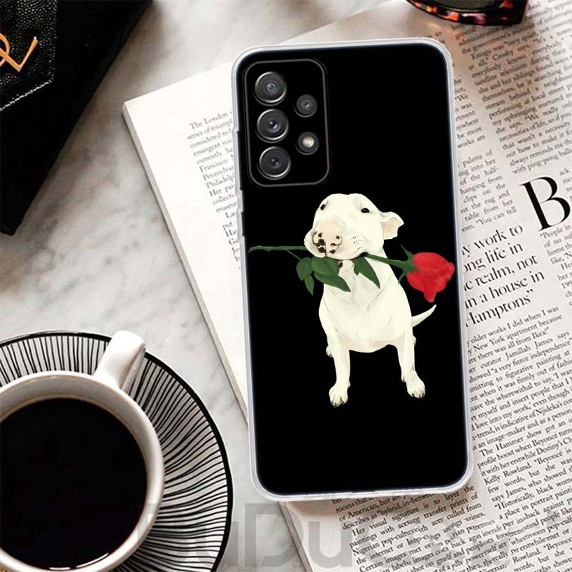Bull Terrier Dog Puppies Phone Case For Samsung Galaxy A15 A14 A54 A13 A53 A12 A52S A55 A22 A23 A24 A32 A33 A34 A25 A35 A03S A04