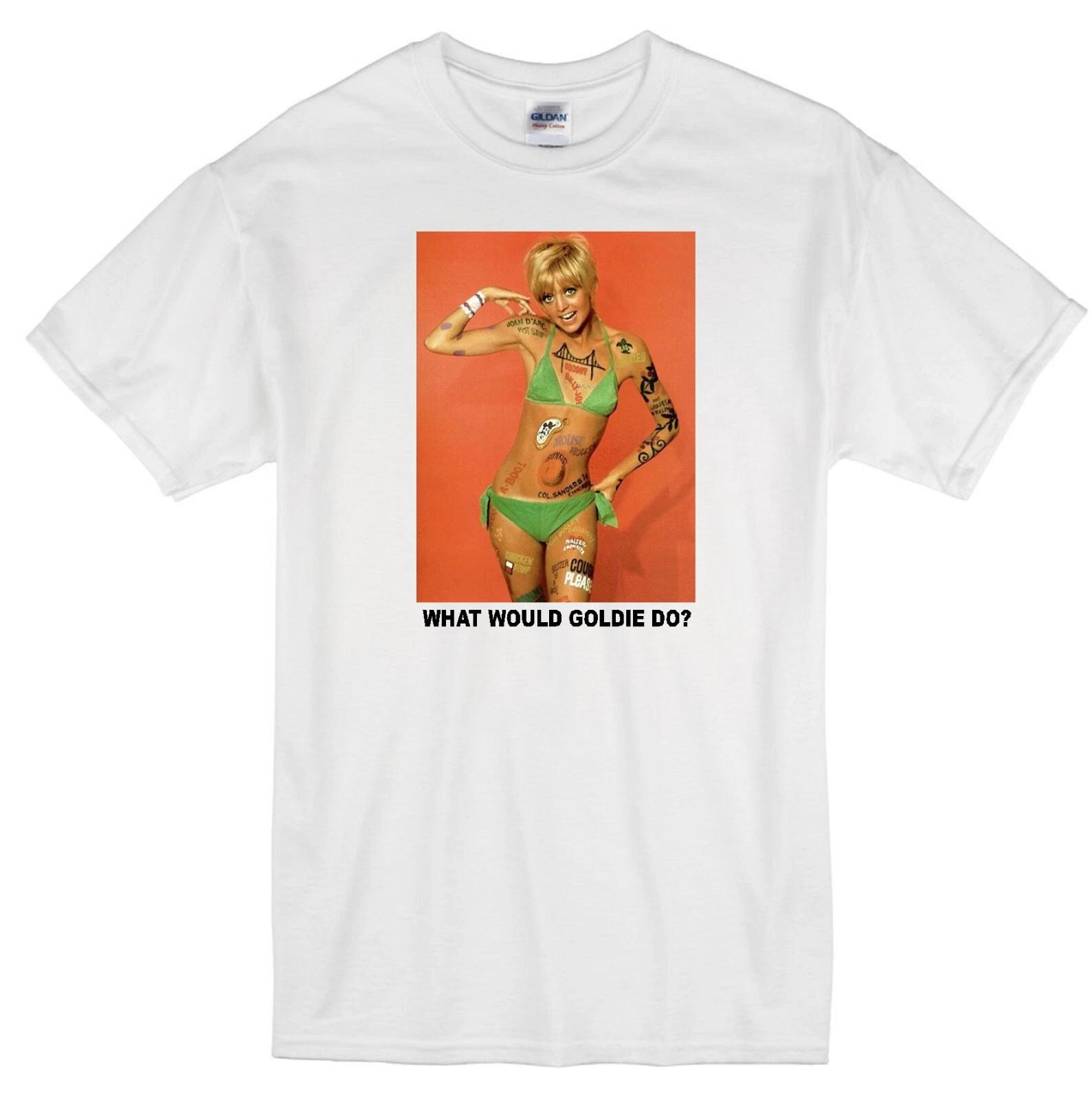 GOLDIE HAWN WWD? LAUGH IN BIKINI DANCER COMEDY ACTRESS RETRO TV WHITE T-shirt M