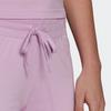 Adidas Logo Embroidered Colorblock Striped Drawstring Training Shorts Women Bottoms Pink GM5527
