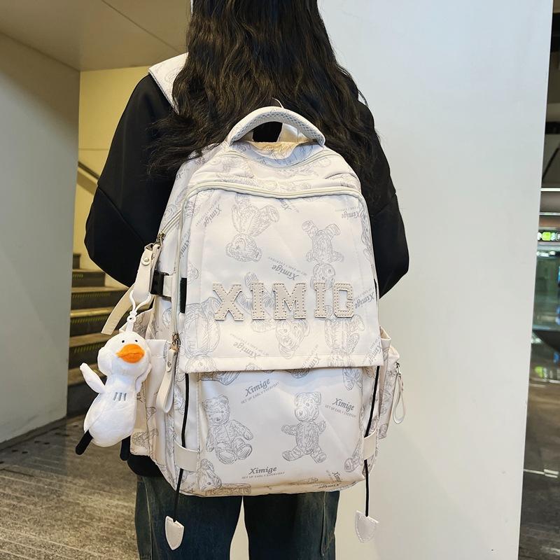 

Школьный рюкзак для пары, универсальный, удобный, для учеников средней школы, старшеклассников, студентов колледжа, большой вместимости, с функцией снижения нагрузки, повседневный белый