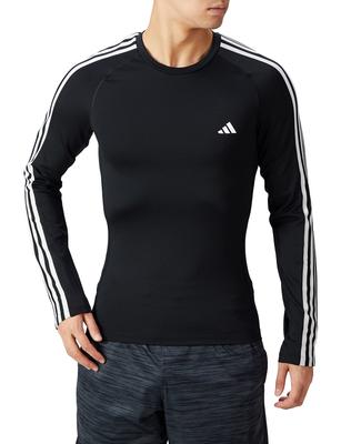 Adidas Koszulka z długim rękawem Techfit 3 Paski Treningowa DB108 Czarna S Męska (HD3532)