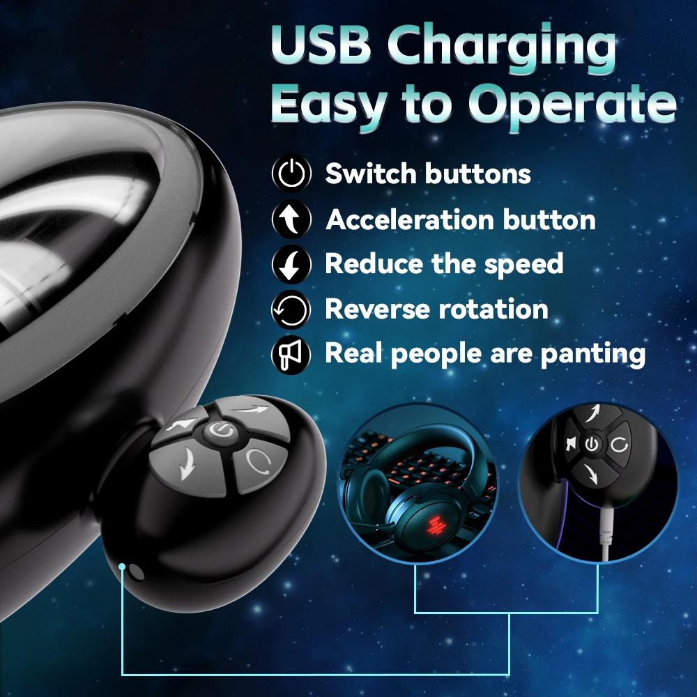 Male Masturbator Sex Toys Automatic Thrusting Rotating Male Masturbation Cup with Handle Penis Pump Pocket Pussy for Adult Men