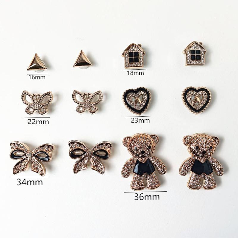 

12 шт. Набор модных шармов для обуви Аксессуары Пряжка для обуви с отверстиями Милый медведь DIY 3D Украшения для обуви для клогов Bogg Bag