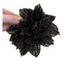 High-End Black Mesh Flower Hairpin: Elegant Shark Ponytail Clip for Back of Head