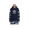 Adidas Originals Camo Print Patchwork Hooded Sweatshirt Men Tops Blue DV2064