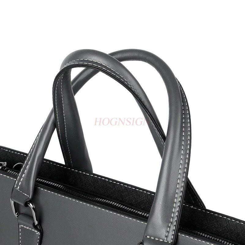 1pcs Briefcase file bag, men's handbag, commuting document bag, zip file bag, business civil servant unit conference bag