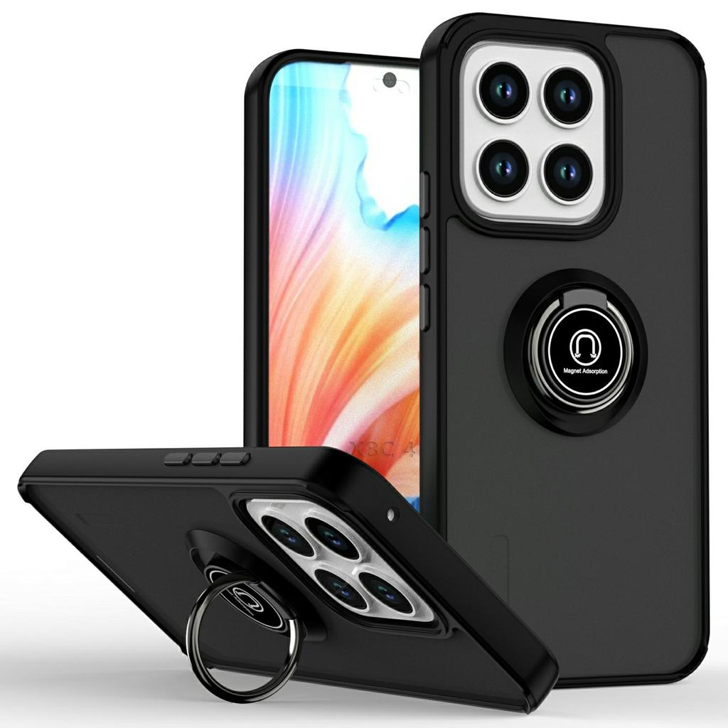 For Honor X8c 4G Case Ring Holder Kickstand TPU+Acrylic Phone Cover