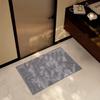 Cross-Border Leaf Flocked Bathroom Mat: High-Low Pile, Absorbent, Non-Slip, Quick-Drying Toilet Entrance Foot Pad.