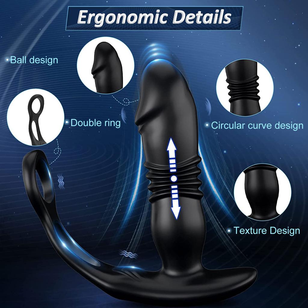 Mužský vtahovací masážní přístroj na prostatu Bezdrátový dálkový Anální Vibrátor Anální Zátka Vibrátor Penis Kroužek Dilda Zpoždění ejakulace Muži Sexuální hračky 18