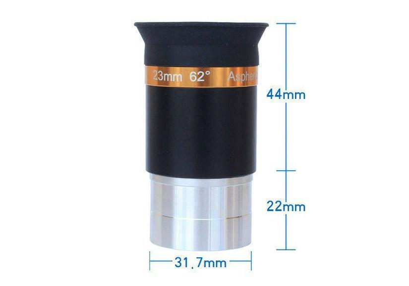 1.25-Inch HD Aspheric Wide-Angle Eyepiece (4-10-23mm, 62°) for Astronomical Telescopes
