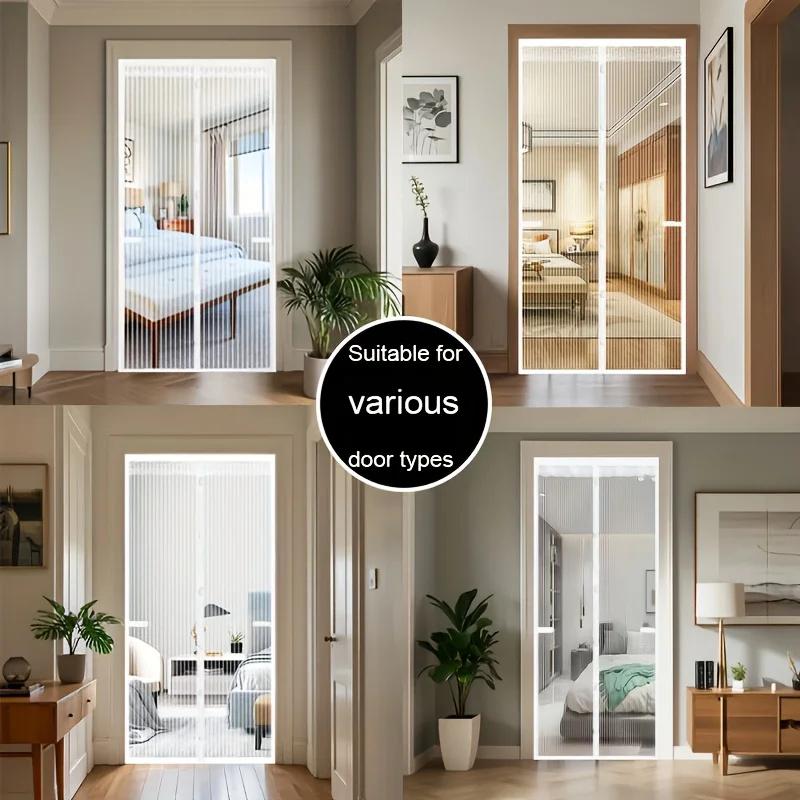 Magnetic Mosquito Door Curtain - Strong Magnet Design,Easy Install & Clean Breathable Polyester Mesh for Home Bedroom Kitchen