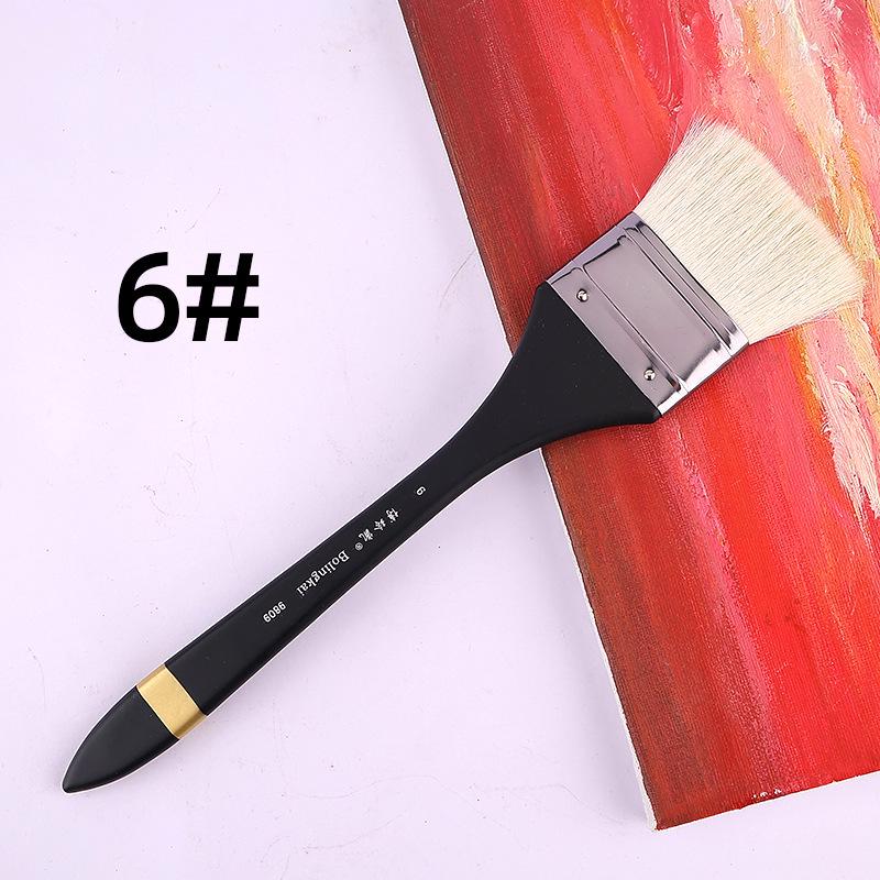 Großes Set flacher Öl- und Acrylmalpinsel aus Schafwolle, weiche Borsten, flacher Kopf