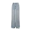 Spring Summer Full Star Rhinestone High Waist Narrow Straight Wide Leg Denim Pants For Ladies Casual Pants Oversize Denim Trousers