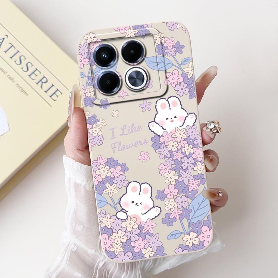 For Infinix Note 40 5G Case Cartoon Rabbit Flower Anti Slip Bumper Soft Silicone Cover For Infinix Note40 X6852 X6851 Phone Case