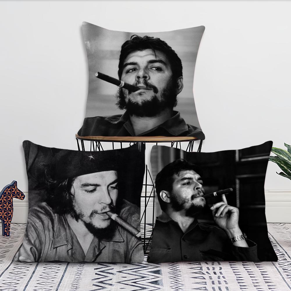 Che G-Guevaras Smoking Cushion Cover Living Room Accent Couch Back Support Square Lounge Restful Nap Companion Pillow Case