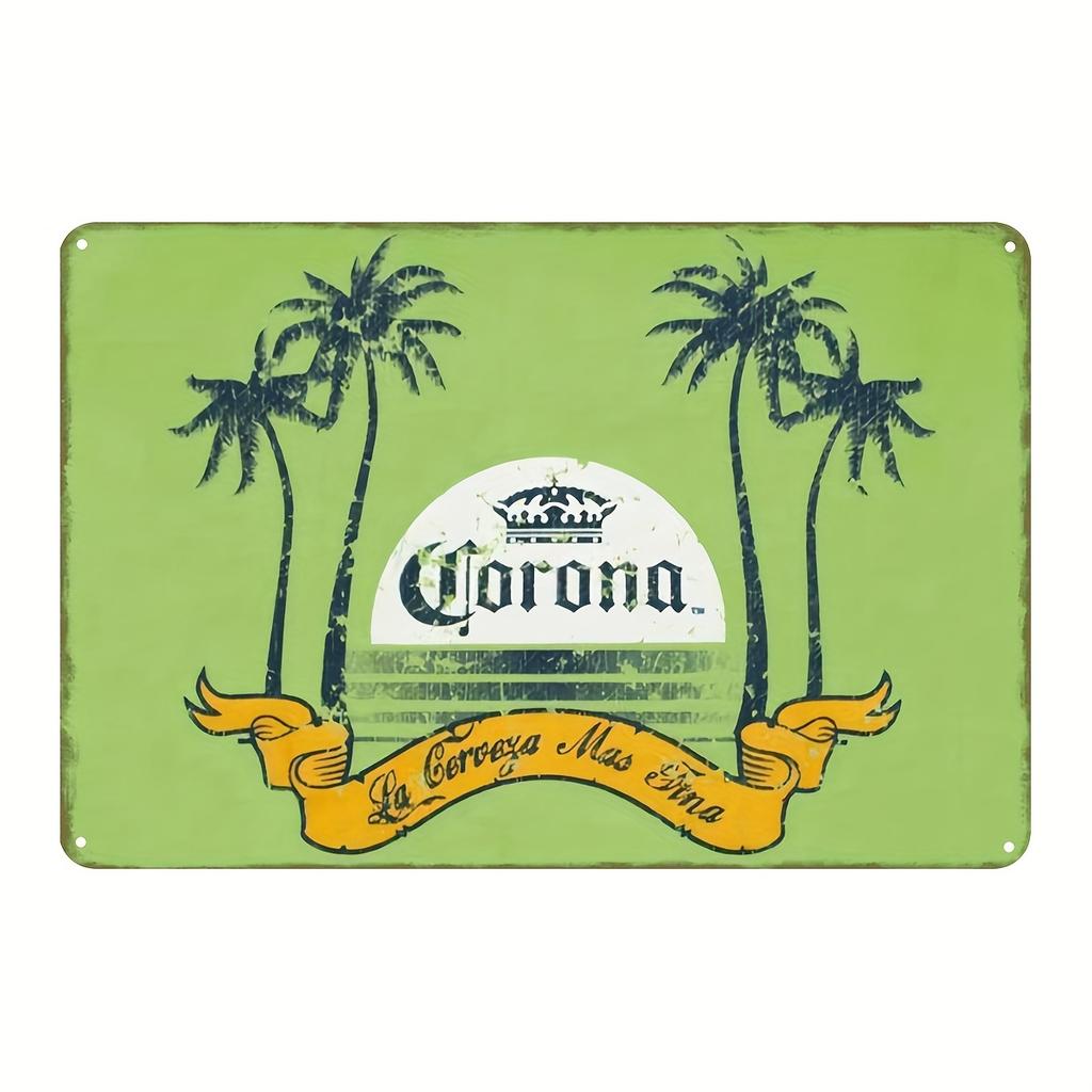 Corona Beer Vintage Metal Aluminum Sign Plaque Metal Weather Resistant Wall Art for Home Bar Cafe Garden Farmhouse Decor