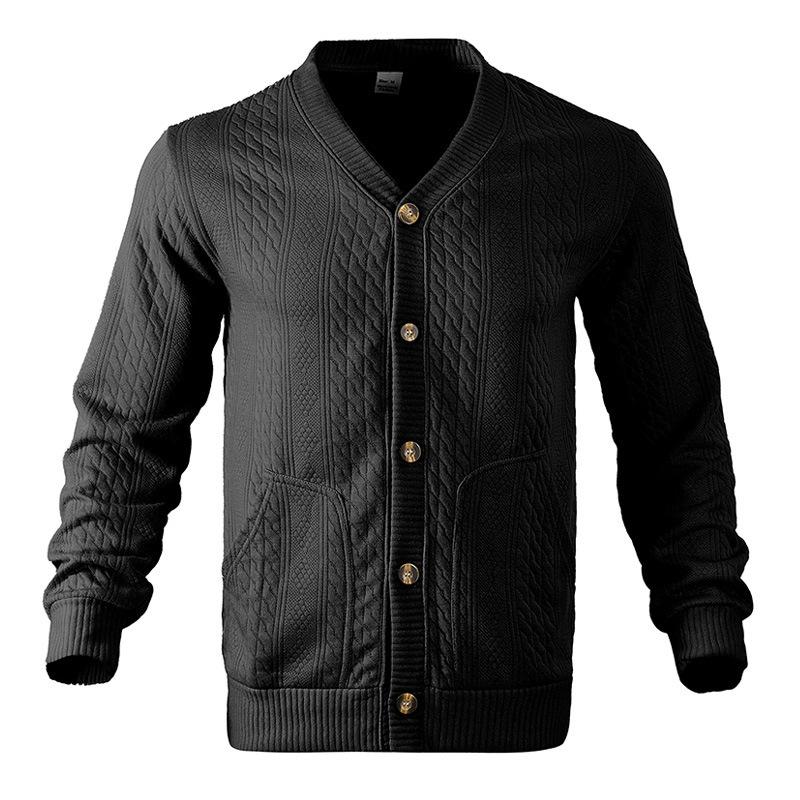 2026 New Men s Jacket Spring and Autumn Men s Jacquard Buttoned Casual Knit Cardigan S
