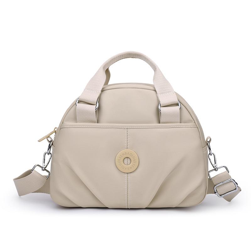 Women's Wrinkled Bag Solid Color Handbag Middle-aged Mother Bag Large Capacity Shoulder Crossbody Bag