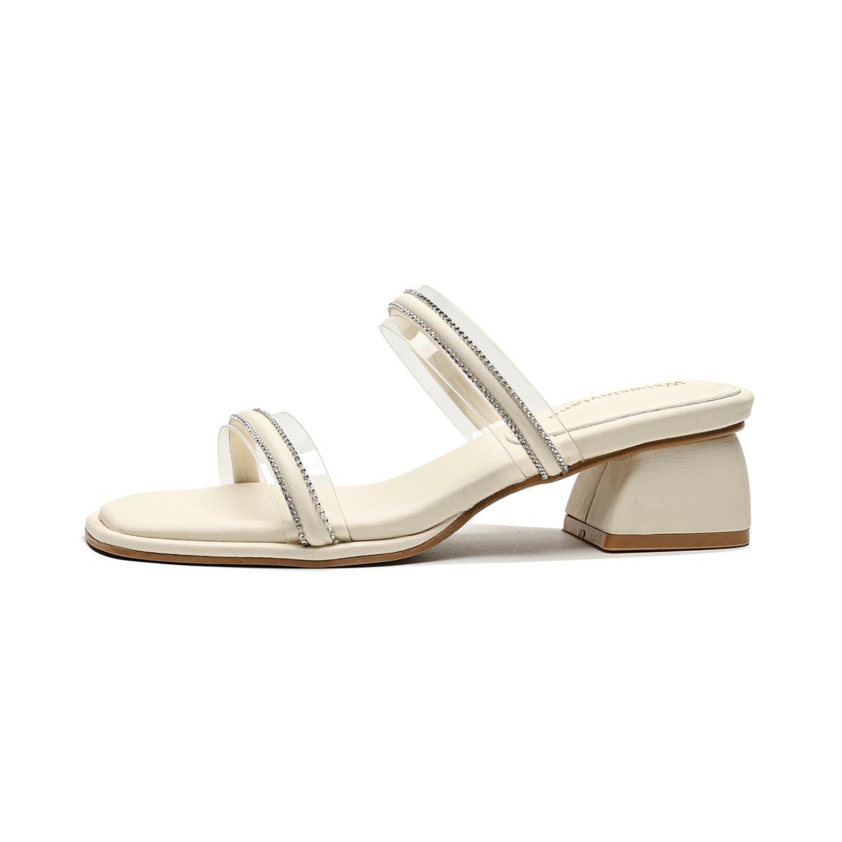 

Женские толстые тапочки на высоком каблуке 37 абрикосовый