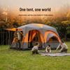 Double-Layer Ridge Tent: Outdoor Camping Tent with Two Bedrooms, Living Room, Sunshade, and Expandable Space