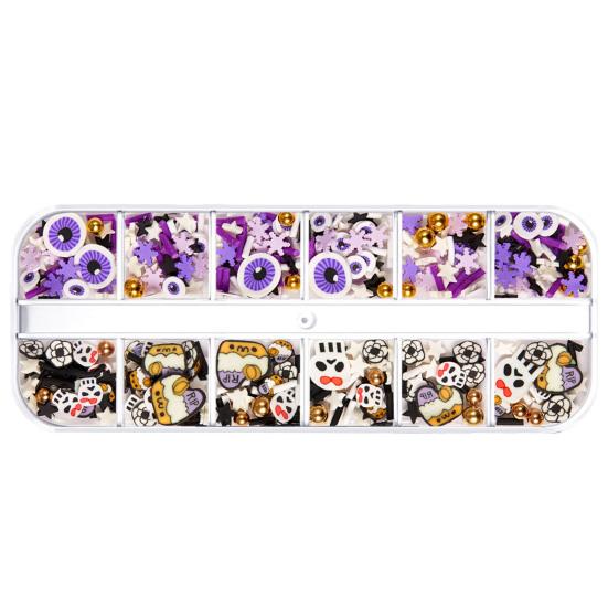 1 Box Nail Sequins Ultra-Thin Bright Color Shiny Visual Effect Enhance Atmosphere Soft Clay Halloween Themed