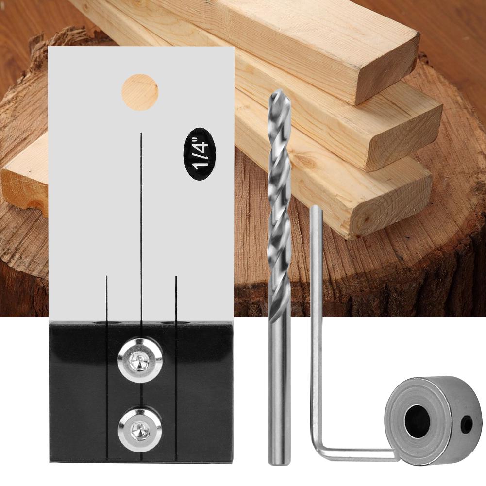 Pocket Hole Jig Step Drill Bit Set Dowel Hole Drilling Guide Locator Woodworking Tool