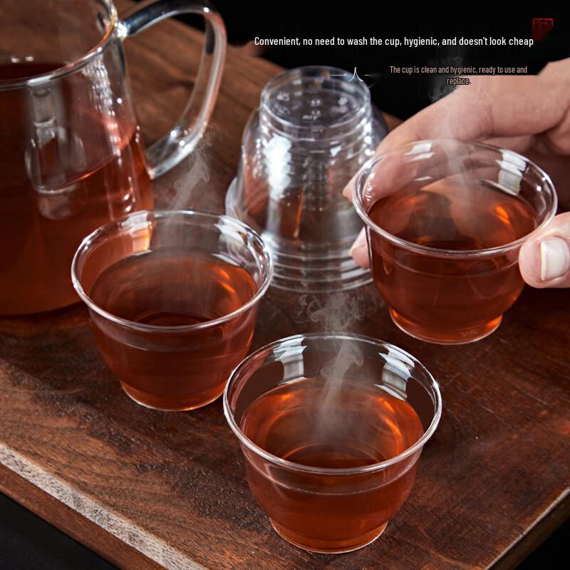 60ml Disposable Kung Fu Teacups with Holder, 180-Pack