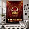 Wall Hanging Tapestry With Custom Name & Text, Nottingham Forest FC Decorative Tapestry For Bedroom