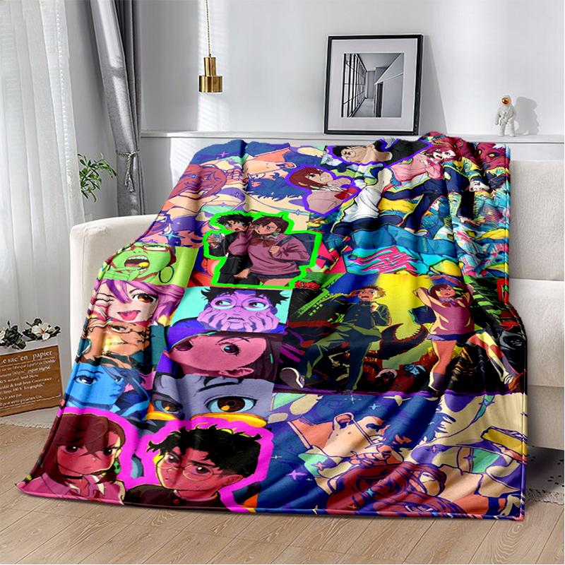 3D DAN DA DAN Anime Cartoon Blanket,Soft Throw Blanket for Home Bedroom Bed Sofa Picnic Travel Office Cover Kids Gift