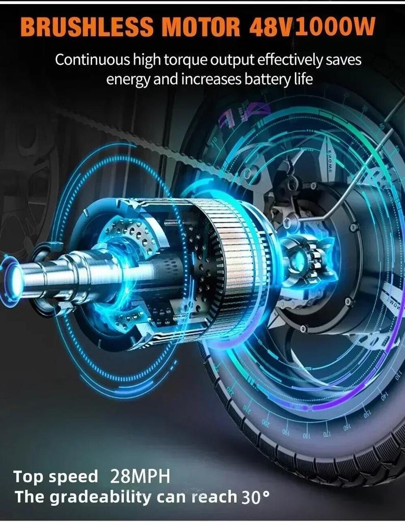 Electric Bike EU Stock GS9 1000W 48V17AH Hidden Lithium Battery Mountain E Bike 26*4.0 Inch Fat Tire Off-road Electric Bicycle