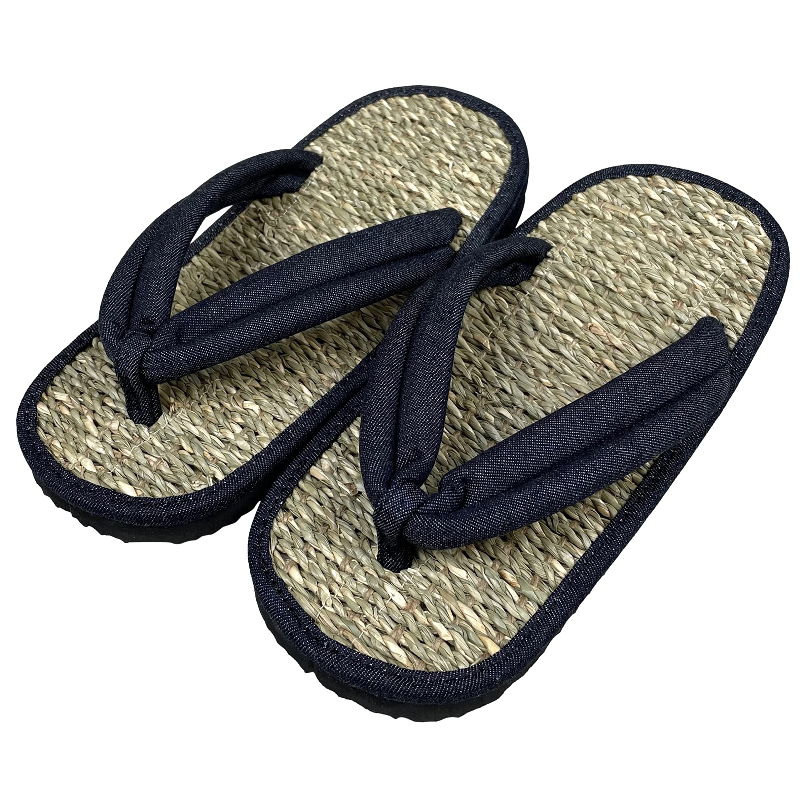 

Сандалии Edoten Сделано в Японии с Ситито Игуса для дома и улицы Легкая резина Натуральная веревка и деним Размер LL Ремни в японском стиле,