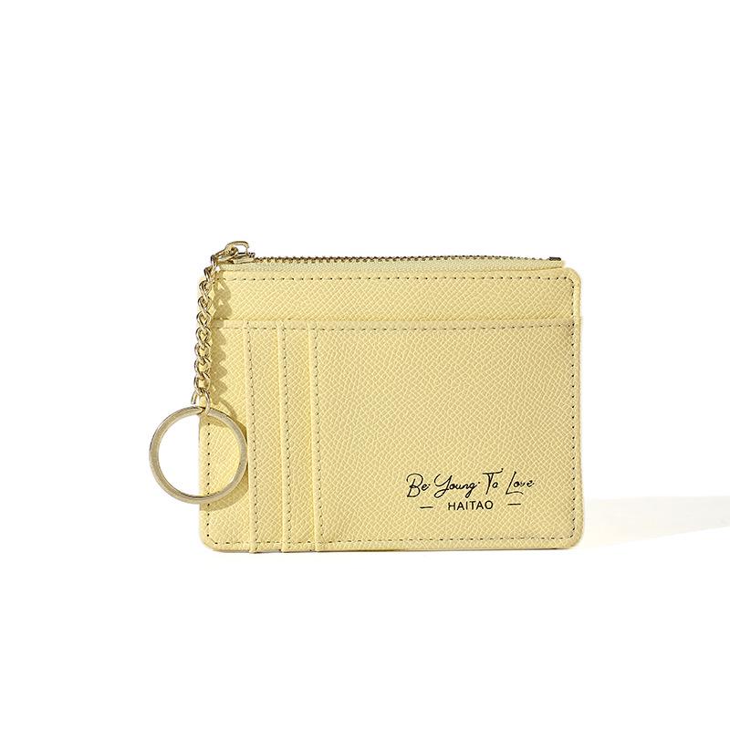 Women's Solid Color Card Holder & Coin Purse with Multi-Card Slots and Keychain