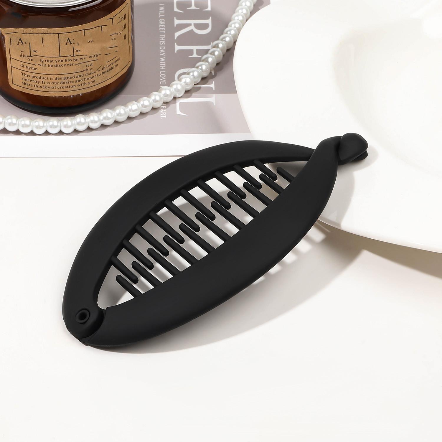 

Заколка для волос в форме рыбы, держатель для хвоста в форме рыбы для женщин и девочек, зажимы-бананы, крабы, черные женские аксессуары для укладки волос 13.5cm