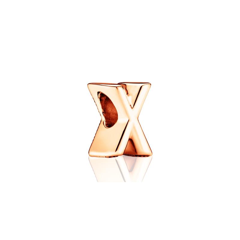 Sparking Rose Gold Plated 26AZ Letter Charm Bead Charms Dangle Compatible With copper Authentic Snake Bracelets Necklaces Bead Charms Ideal For Diy J