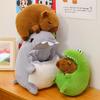Cute Crocodile Shark Capybara Peripheral Plush Doll Capibara Plush Doll Kawaii Stuffed Animal Doll Kids Birthday Gift Toys