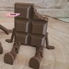 S-1 Pc 3D Printed Chocolate Figurines With Movable Joints Realistic Desktop Decorations For Home Office Ornamental Sculptures