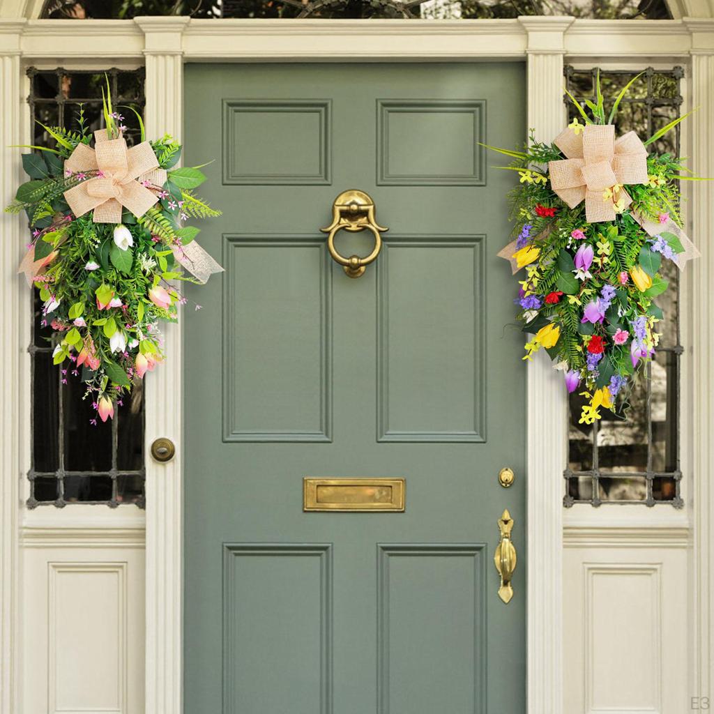 Wedding Tulips Swag Door Wreath Artificial Fence Flowers Garland for Apartment Anniversary