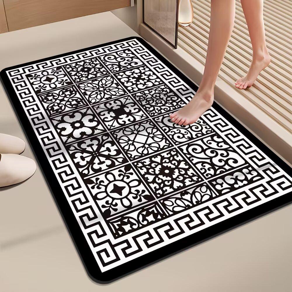 American Flower Light Luxury Advanced Sense Bathroom Absorbent Mat Dirty Non-slip Mat Toilet Quick Dry Good Care Door Mat