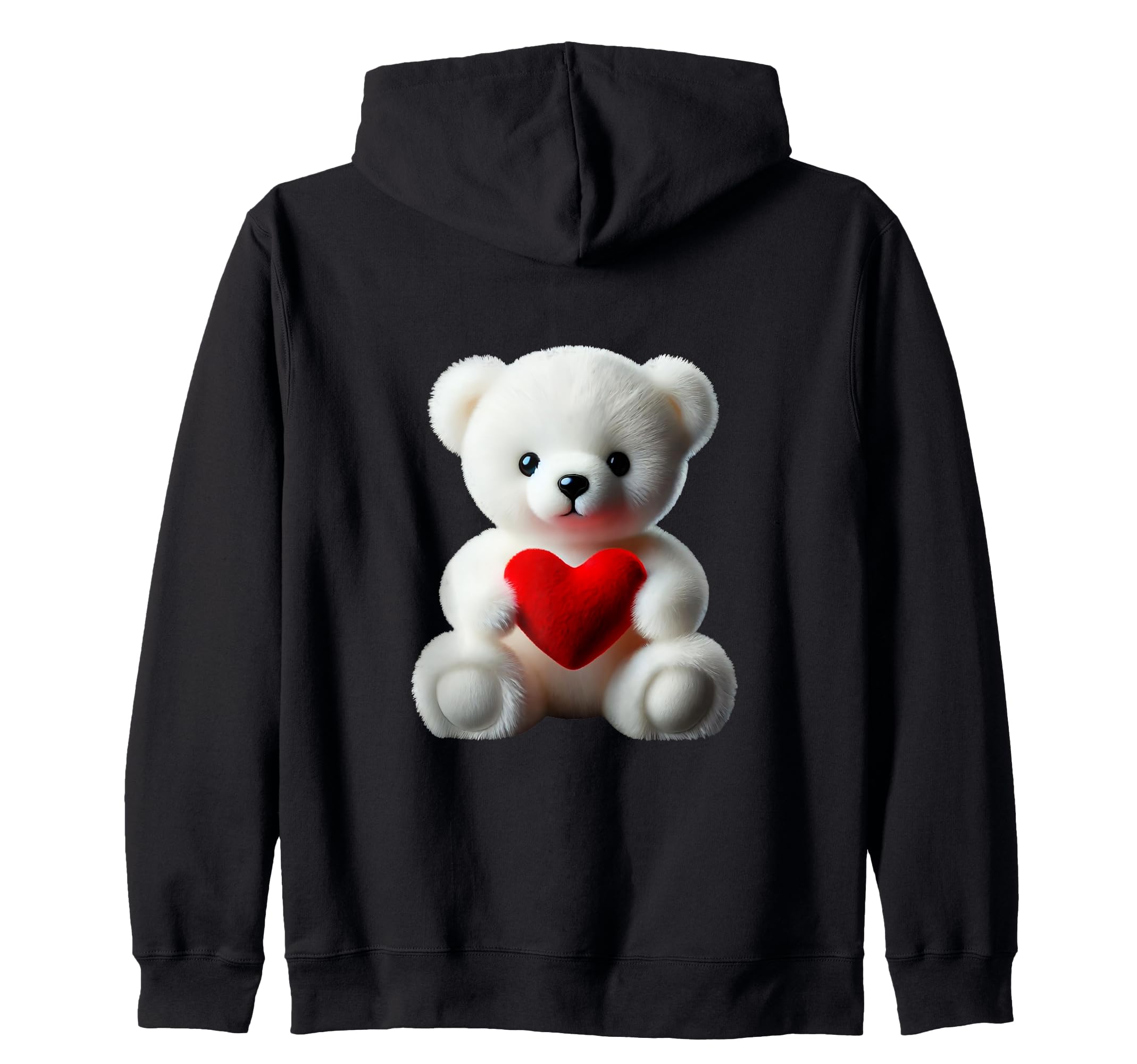 

Очаровательный плюшевый полярный мишка с красными сердечками, толстовка на молнии