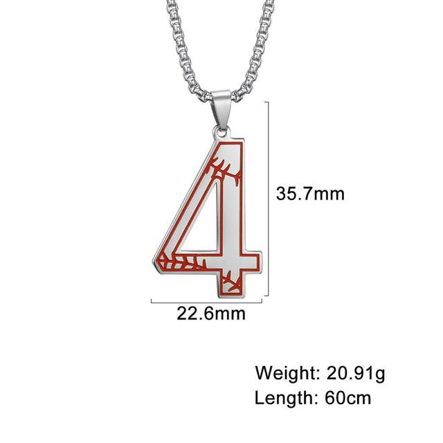 My Shape Baseball Pattern Number Pendant Necklace For Men Sport Basketball Figure Stainless Steel Necklaces Fashion Male Jewelry