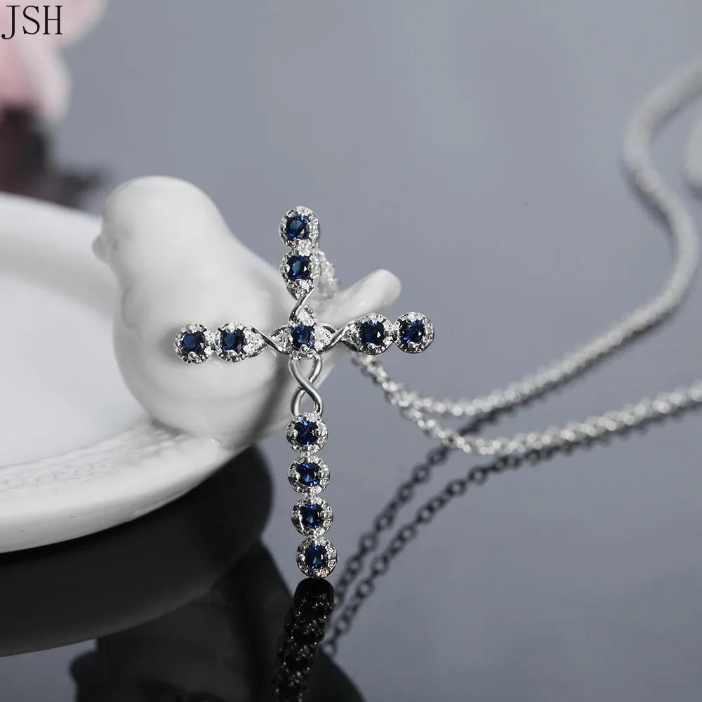 45cm wedding Copper necklace for women cyrstal Cross pendant jewelry fashion cute party