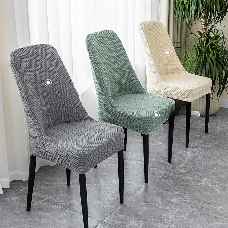 New Large Curved Semi-pack Elastic Dining Table and Chair Cover Semi-circular Household Chair Cover Cushion Backrest Integrated Chair