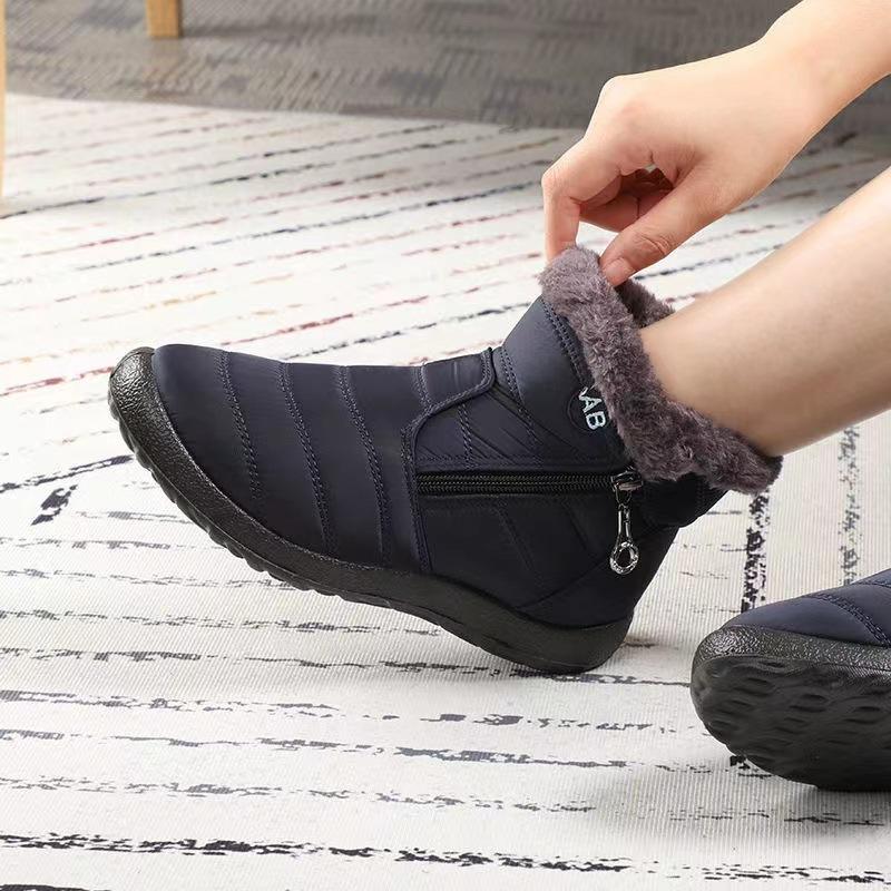 Foreign Trade Large Size Warm Velvet Cold-proof Velvet High-top Cotton Shoes Waterproof Warm Snow Boots Flat-bottomed Fashion Women's Boots