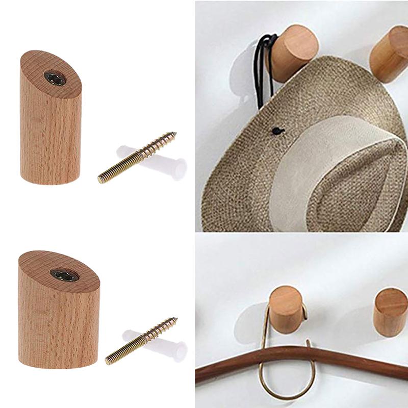 4/2/1 Stück Holzhaken Wandmontiert Kleidung Schal Hut Mantelhaken Einfache Raumdeko Aufbewahrungshänger Handtuchhalter Heimorganisator