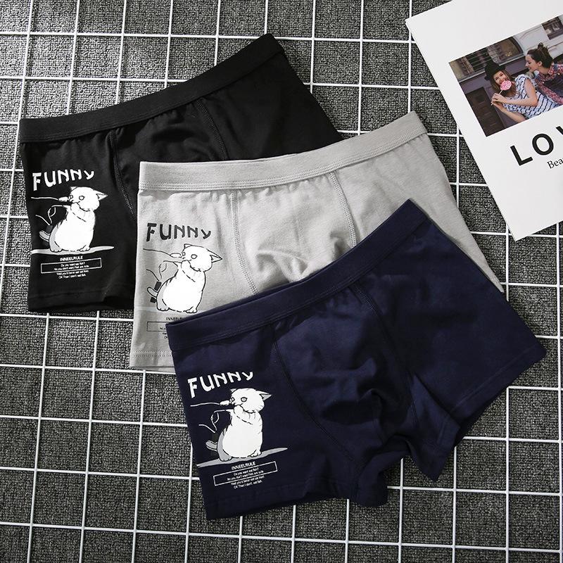 Men's Comfortable Cotton Crocodile Cartoon Print Boxer Briefs