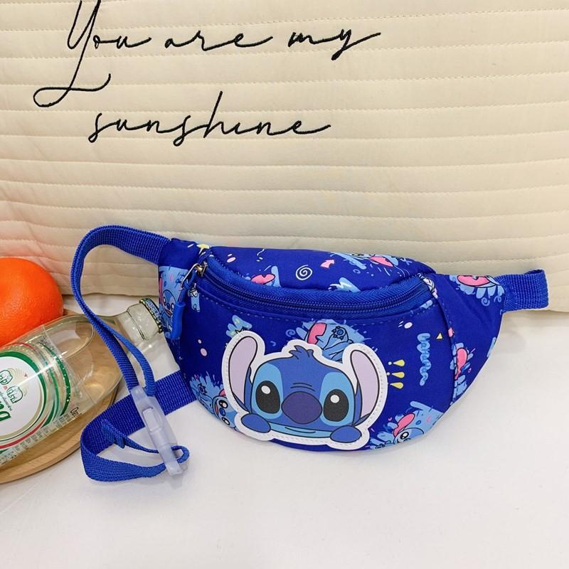 Lilo Stitch Cartoon Kids Waist Bag With Breathable Nylon For Daily Use